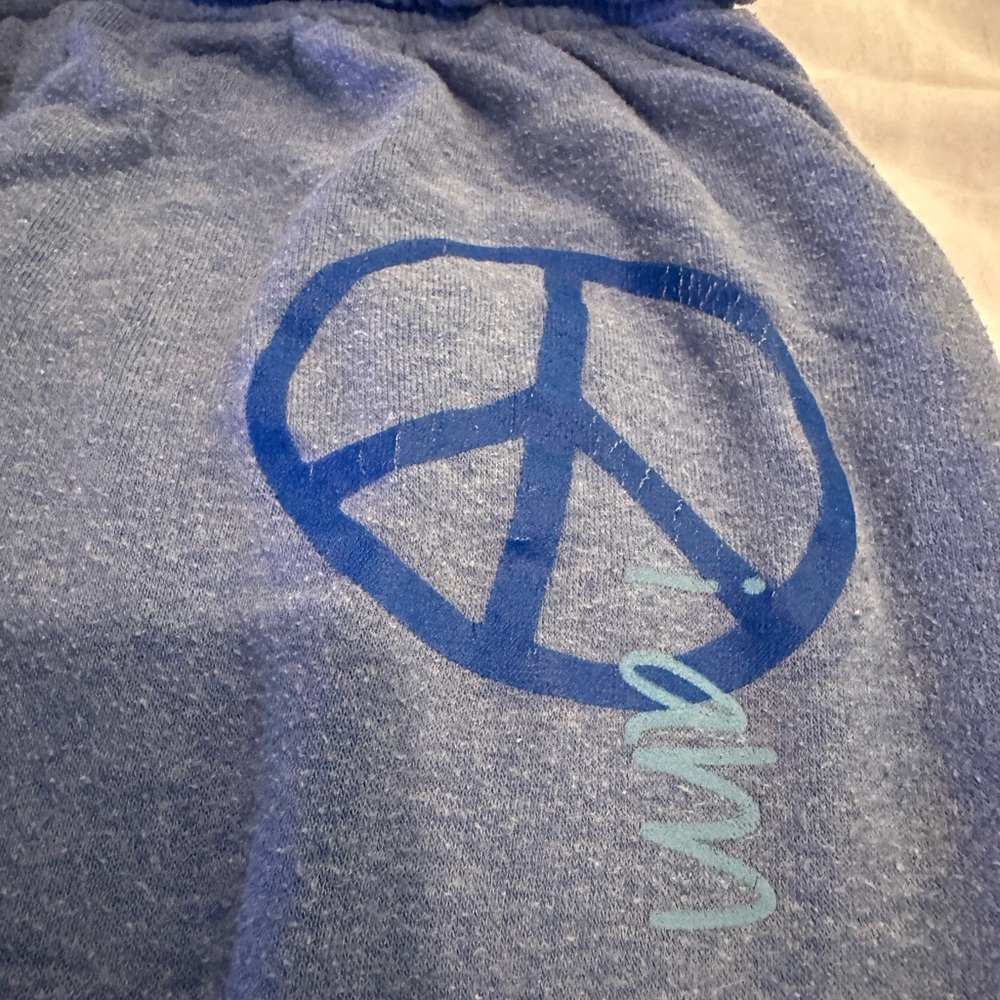 Blue Lounge Pants with Peace Design - Picture 2 of 8